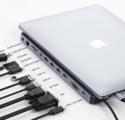 Самый функциональный USB переходник для ноутбука для порта USB-C с HDMI, VGA, Jack, Rj45 — 11 внешних портов в 1