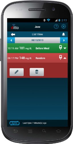 Мобильное приложение ditto Glucose Logbook Android App