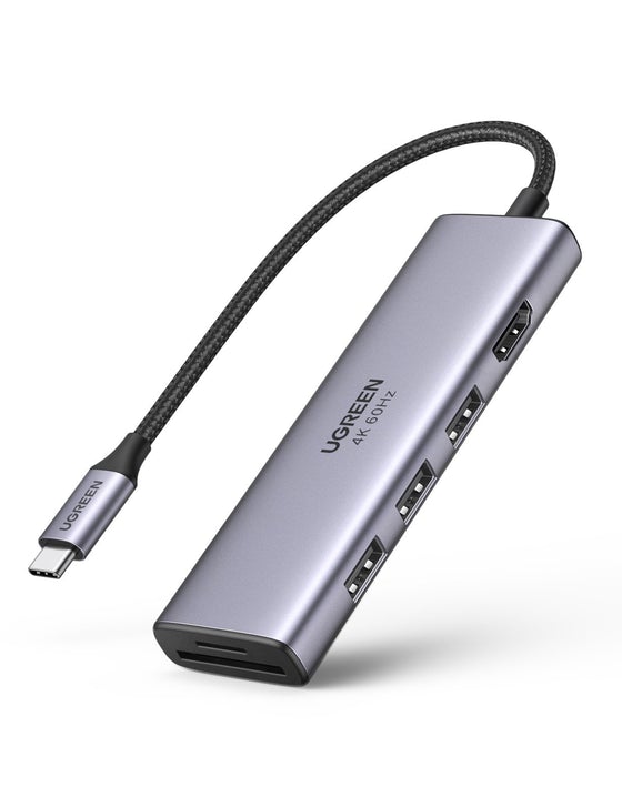 60383 UGREEN. USB концентратор Ugreen Premium 6 в 1 (хаб), USB 3.0, HDMI, TF/SD