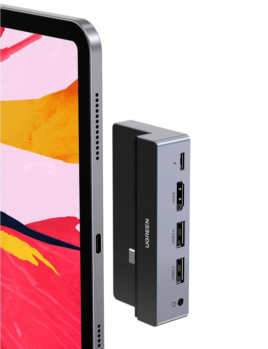 70688 Ugreen USB концентратор для iPad Pro (хаб), 2 x USB 3.0, HDMI, 3,5 мм jack, PD