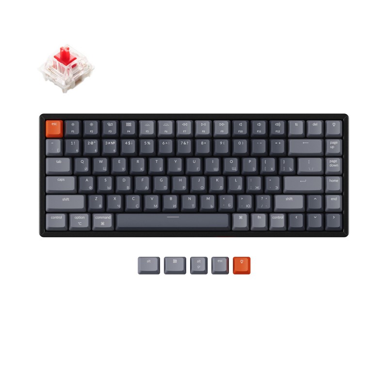 Беспроводная механическая клавиатура Keychron K2, 84 клавиши, алюминиевый корпус, RGB подсветка, Gateron