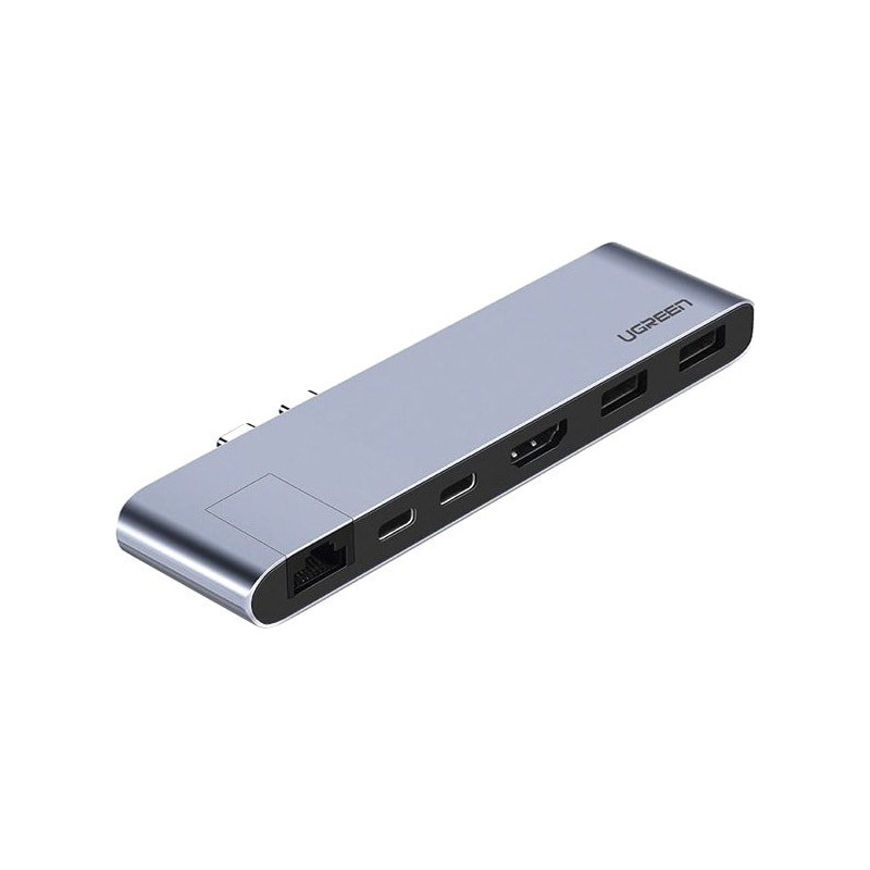 UGREEN 50984 USB-концентратор Ugreen для MacBook (HUB), 2 x USB 3.0, HDMI, RJ45, Thunder Bolt 3