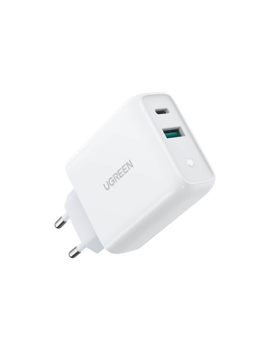 60468 UGREEN Сетевое зарядное устройство Ugreen USB A + USB C 36W Wall Charger, цвет белый