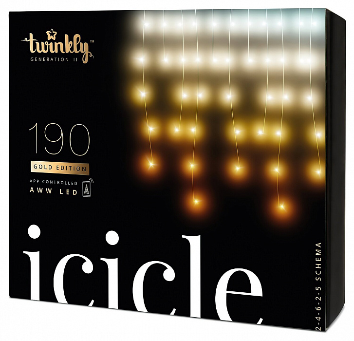 Smart-гирлянда Twinkly iCicle AWW 190 (TWI190GOP-TEU)