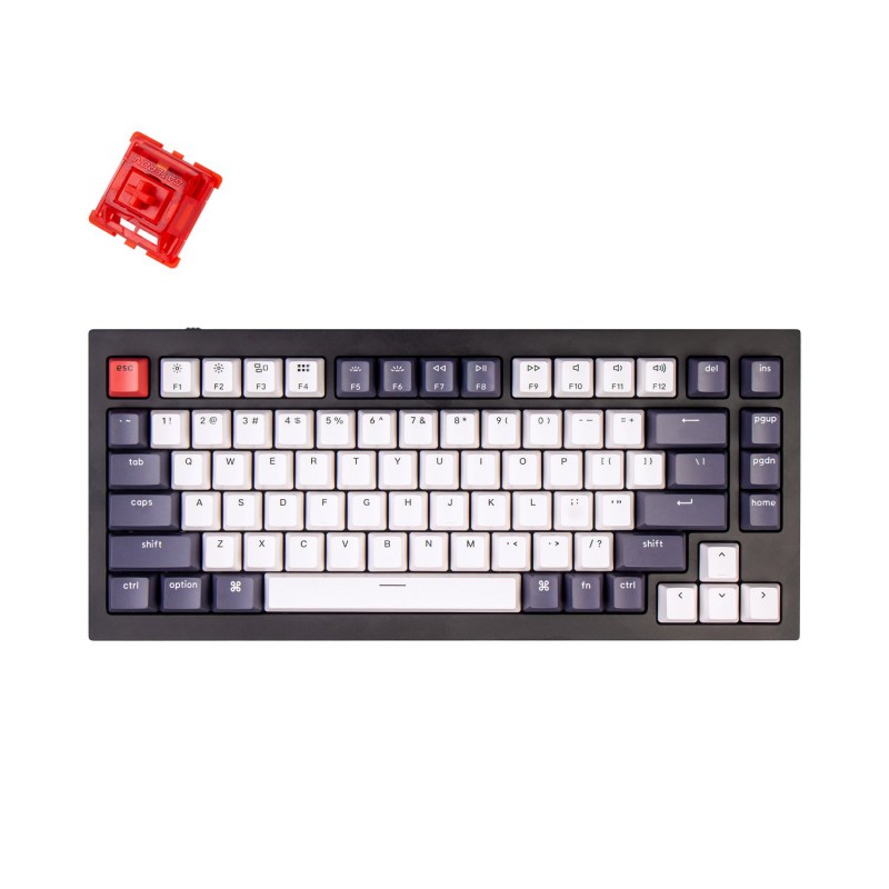 Механическая клавиатура QMK Keychron Q1, 84 клавиши, алюминиевый корпус, RGB подстветка, Gateron G Phantom Red Switch