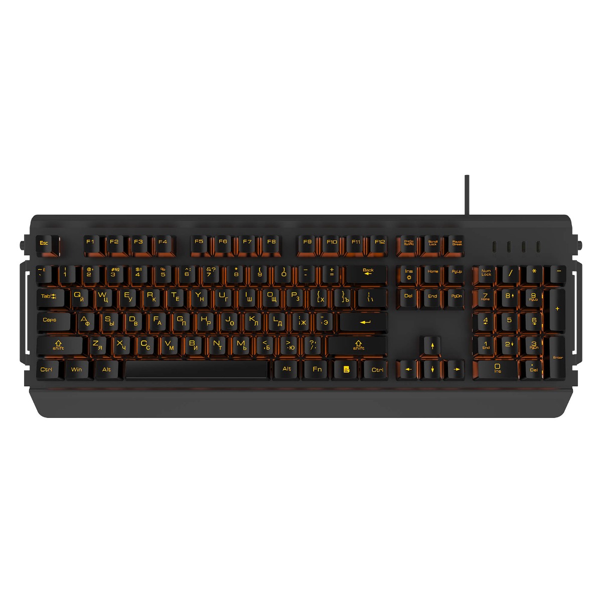 Игровая клавиатура HIPER GK-5 PALADIN Black USB (Механика, проводная, 104кл, металл, 19кл anti-ghosting, янтарная подсветка, кабель 1.8м)
