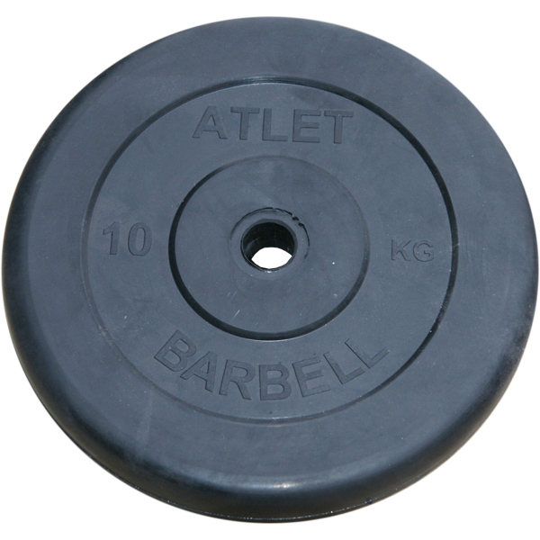 Диски обрезиненные, чёрного цвета, 31 мм, Atlet MB-AtletB31-10