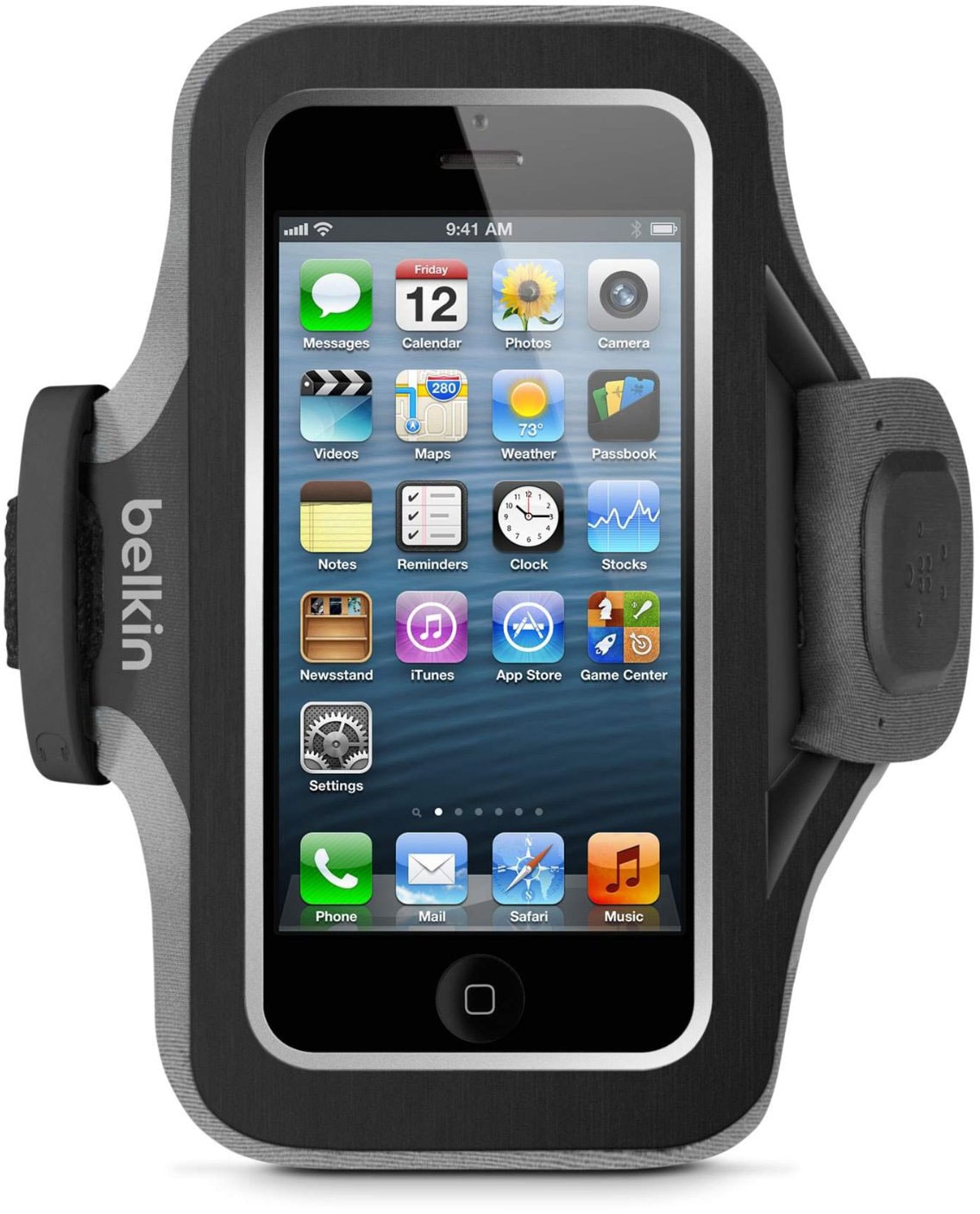 Belkin Slim-fit Plus Armband (F8W299vfC00) - спортивный чехол для iPhone 5/5S (Dark Grey)