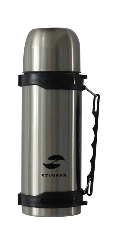 Термос Stinger, сталь, серебристый с чёрными вставками, 0,75 л