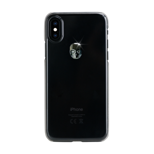 Чехол Bling My Thing для iPhone XS/X, с кристаллами Swarovski. Материал пластик. Коллекция Treasure. Дизайн Hematite Skull. Цвет прозрачный.