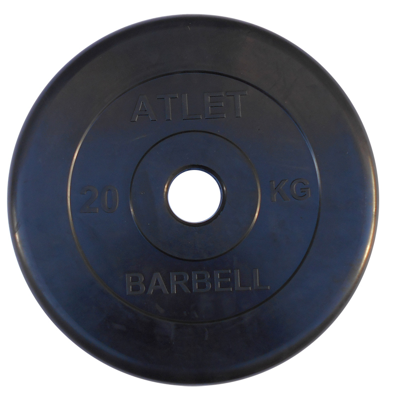 Диски обрезиненные, чёрного цвета, 51 мм, Atlet MB-AtletB50-20
