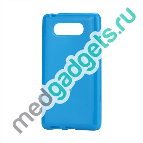 Пластиковый TPU чехол для Nokia Lumia 820 (голубой)