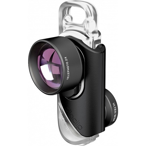Объектив Olloclip Ultra-Wide + Telephoto Lens для iPhone 8/7 & 8/7 Plus. Цвет: линза черный, крепление черный.