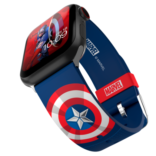 Ремешок MobyFox Marvel Insignia Collection Captain America, синий (для Apple Watch, все размеры)