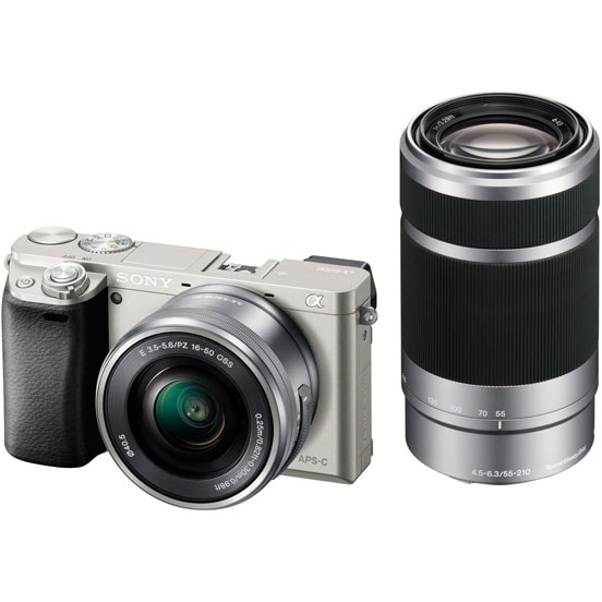 Цифровой фотоаппарат Sony Alpha A6000 Double Kit 16-50 PZ + 55-210, титан