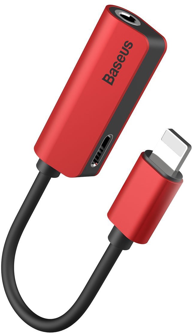 Baseus L32 (CALL32-09) - кабель-переходник Lightning-3.5mm/Lightning (Red)