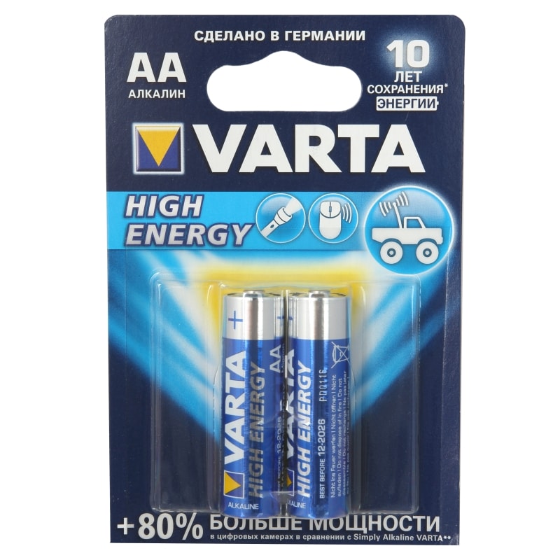 Батарейка VARTA HIGH ENERGY AA упаковка 2 шт.
