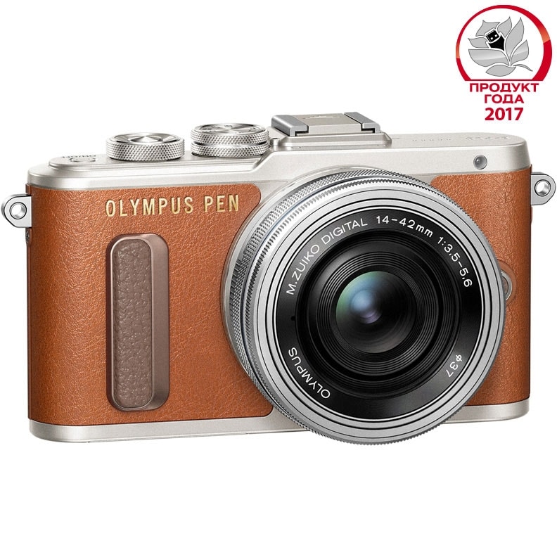 Цифровой фотоаппарат Olympus Pen E-PL8 Kit (E-PL8 Body brown + EZ-M1442EZ silver)