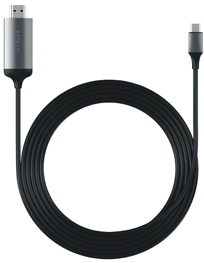 Satechi Aluminium Type-C to HDMI (ST-CHDMIM) - кабель Type-C - HDMI 4K 60HZ (Space Gray)