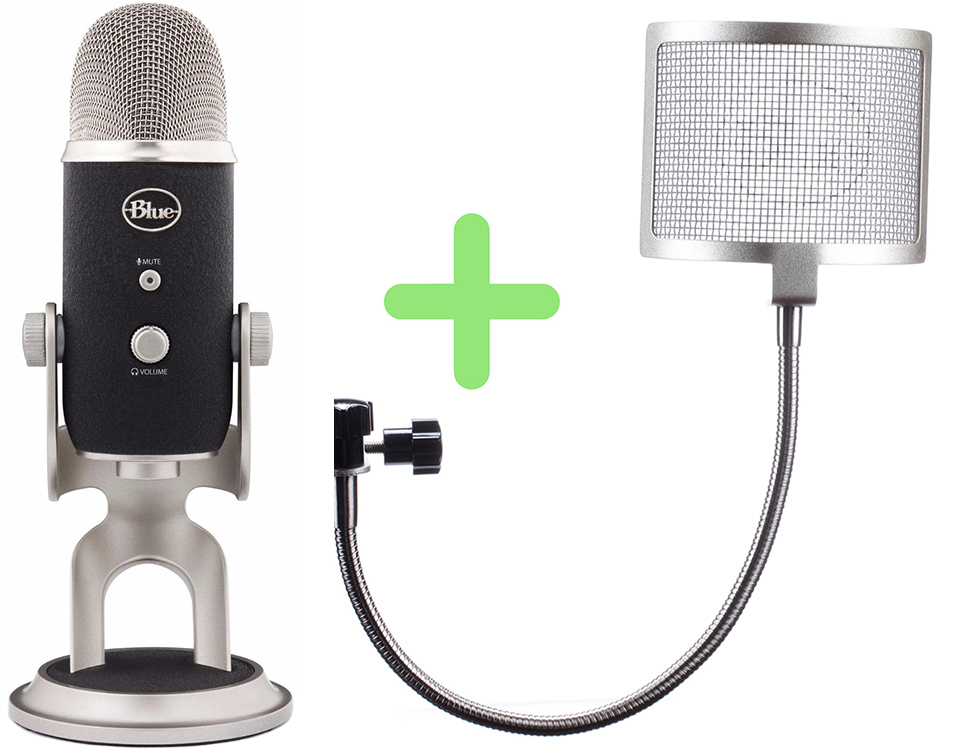 Микрофон Blue Microphones Yeti Pro + поп-фильтр The Pop (Black)