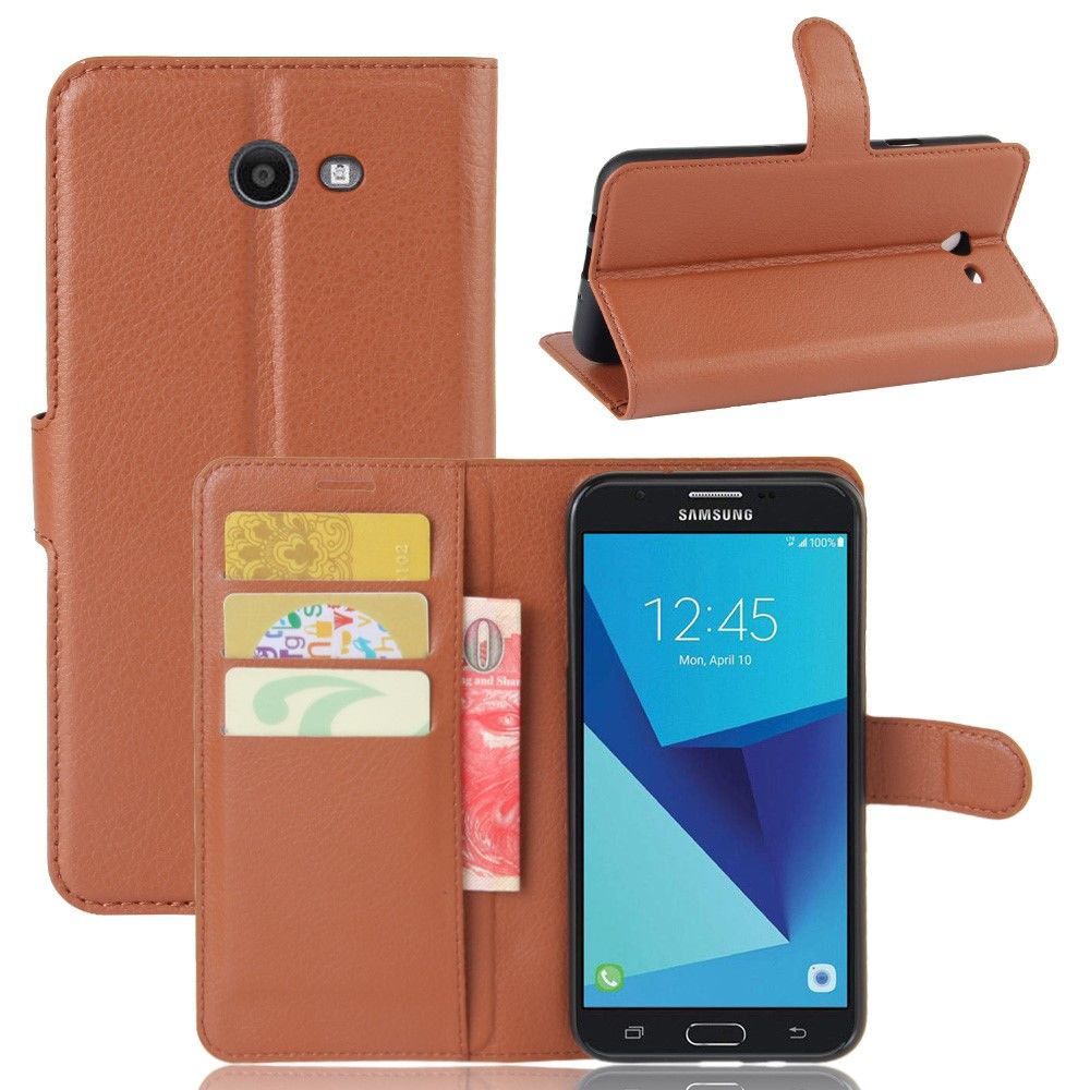 Чехол с визитницей для Samsung Galaxy J7 (2017) US Version (коричневый)
