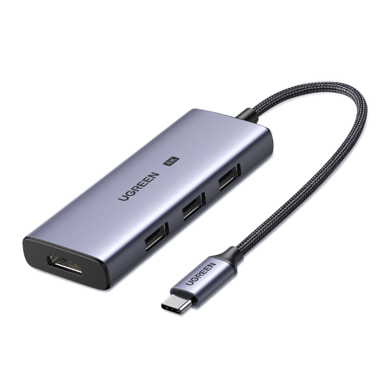 UGREEN. USB концентратор Ugreen 4 в 1 (хаб), 3 х USB 3.0, HDMI 4Кх120Гц (50629)