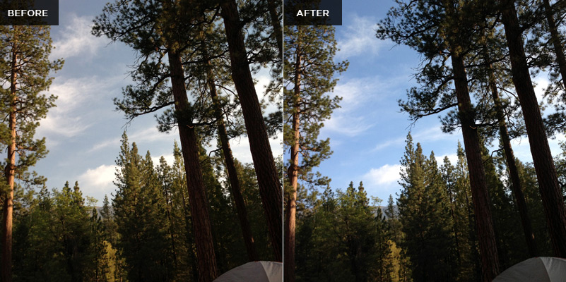 Фотографический телеобъектив Olloclip + круговая поляризационная линза (CPL)